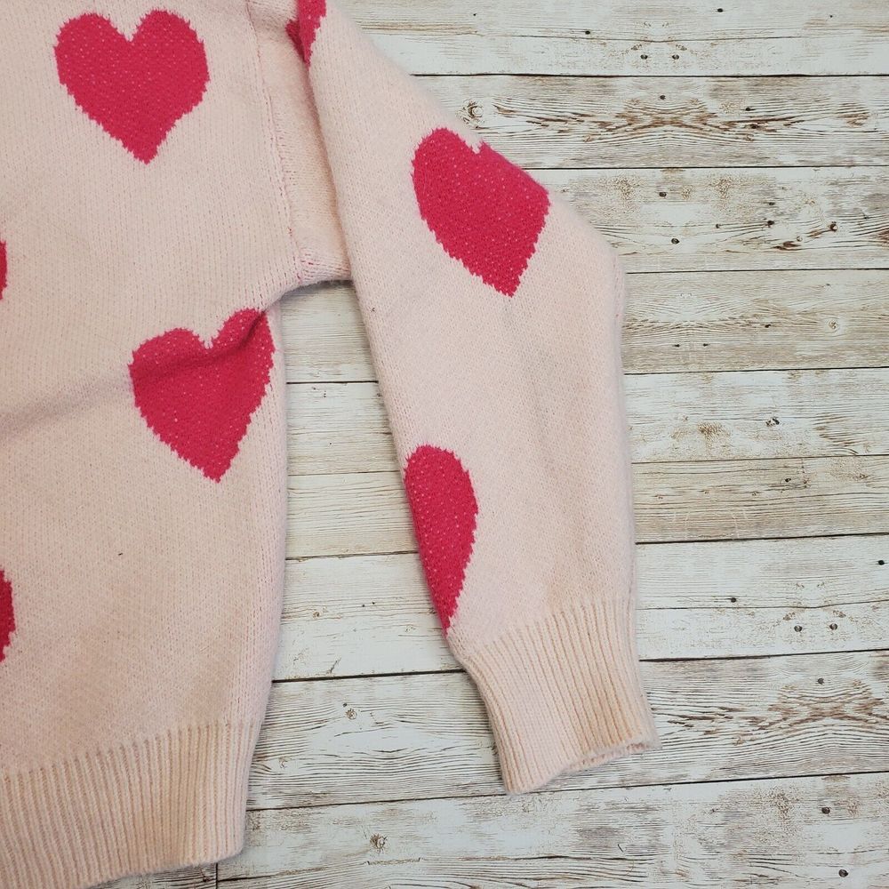 Princess Polly Fantastic Pink Heart Cardigan Size Large‎ XL Cropped Graphic Knit - Picture 4 of 8